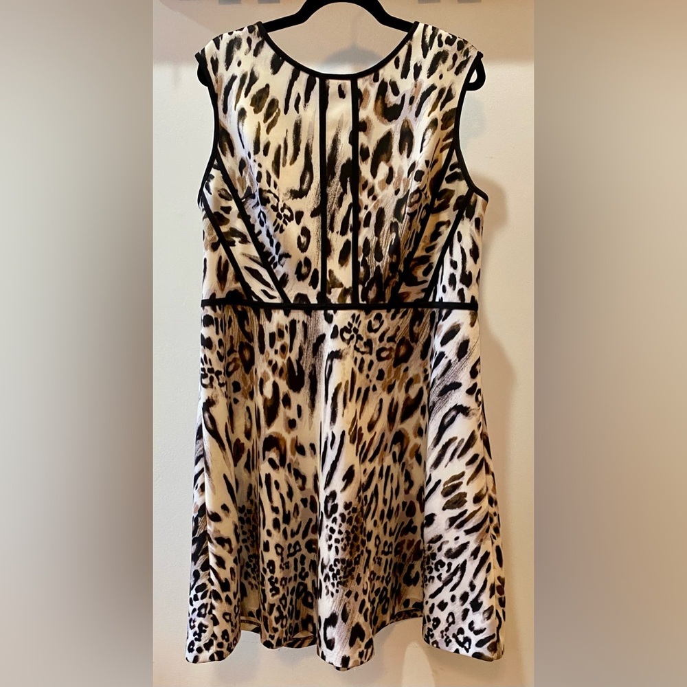 Studio One New York Leopard Print Dress 16W EUC - Picture 2 of 6